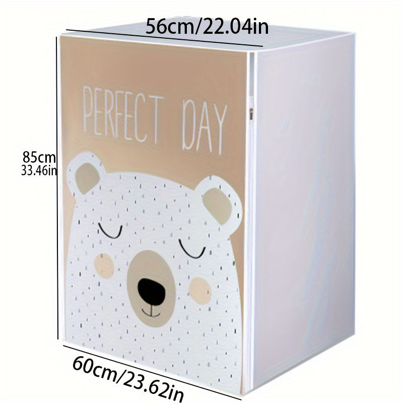 Waterproof UV-Resistant Washing Machine Cover Gray & White Dust Protector