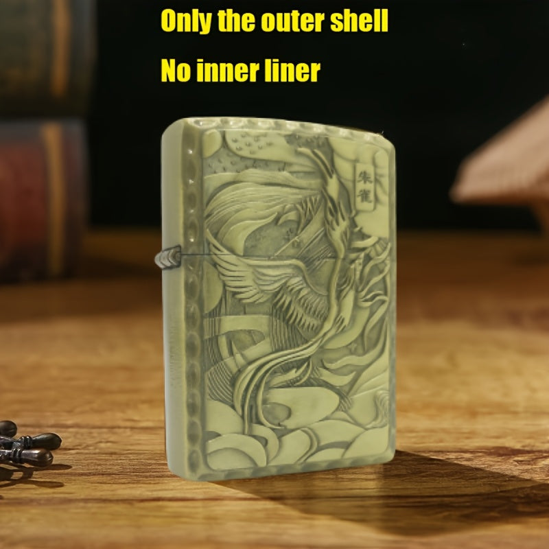 Bronze Relief Wall Decor With Four Divine Beasts and Windproof Lighter Case