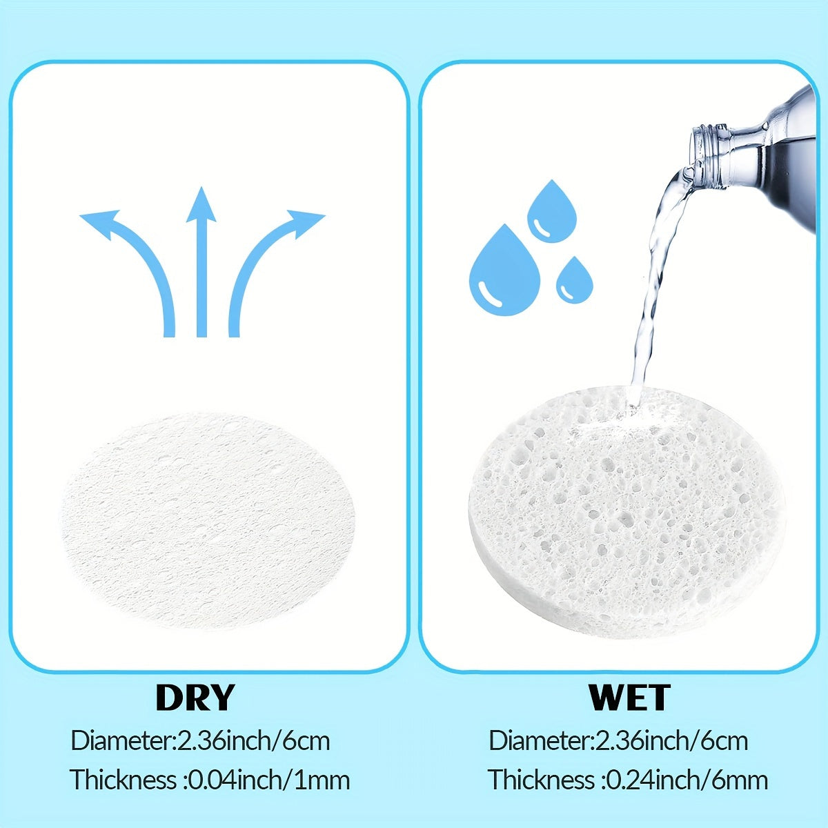 50 Natural Face Sponges Hypoallergenic Exfoliating Makeup Applicators for All Skin Types