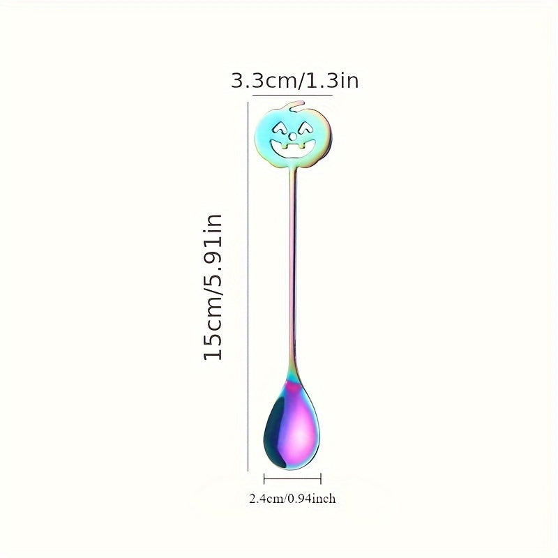 Conjunto de accesorios de cocina que incluye vajilla, cucharas de acero inoxidable para café y postres, cuchara especial de Halloween