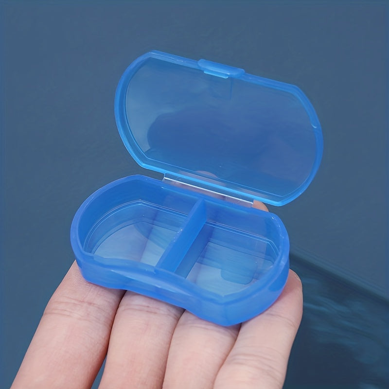 Unisex Plastic Pill Box 2-Grid Portable Waterproof Storage Container