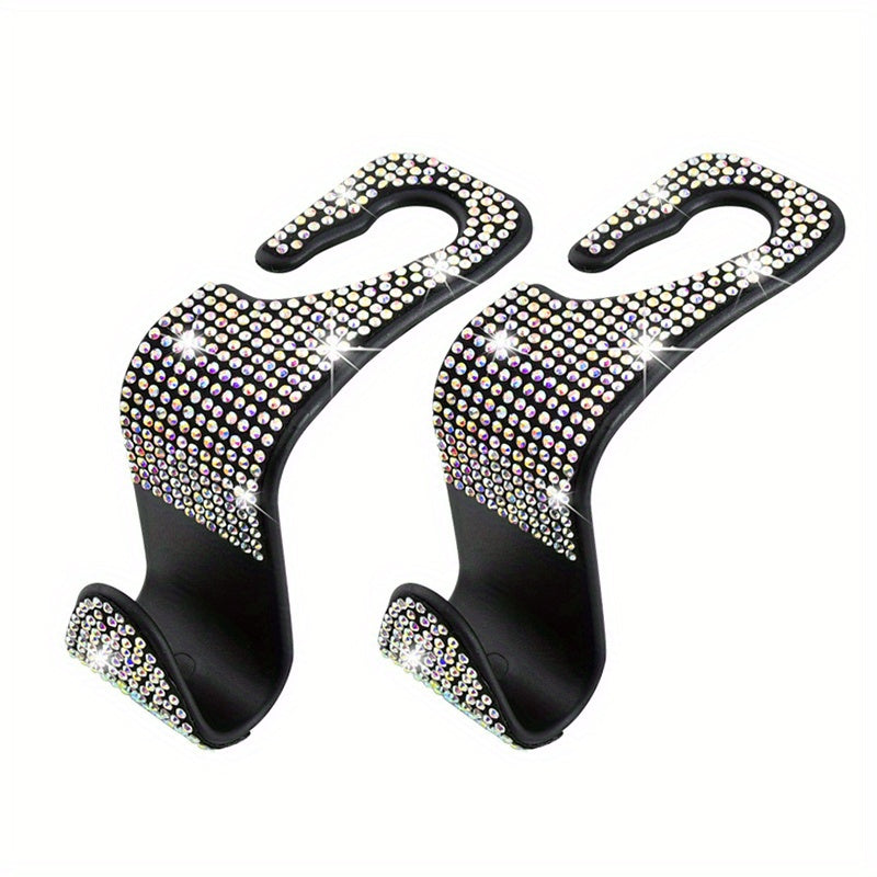 Ayollar uchun avtomobil o'rindig'i orqa tutqichli rhinestone bezatilgan saqlash tashkilotchisi, bardoshli ABS