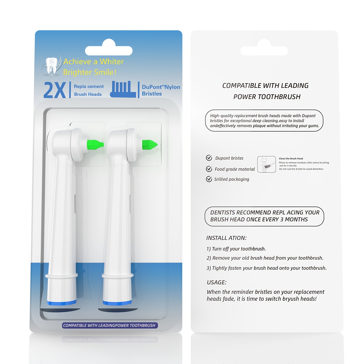 Replacement Brush Heads for Electric Toothbrush Soft Bristle Orthodontic Interdental