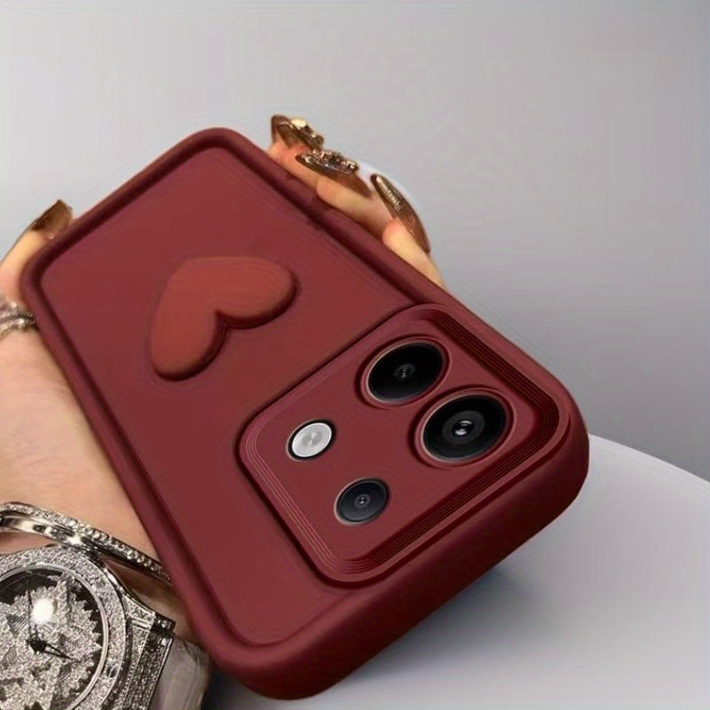 3D Love Phone Case for Redmi Note 13 4G/5G and 13 Pro 4G/5G TPU Soft Protective Cover with Sky Eye Lens and Anti-Drop Protection