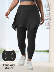 Conjunto de leggings de talle alto y falda irregular de talla grande para yoga y deportes