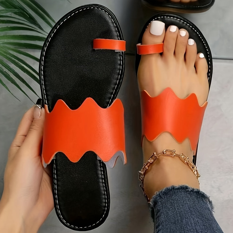 Женские легкие сандалии с петлей на пальце, открытые шлепанцы, летняя обувь