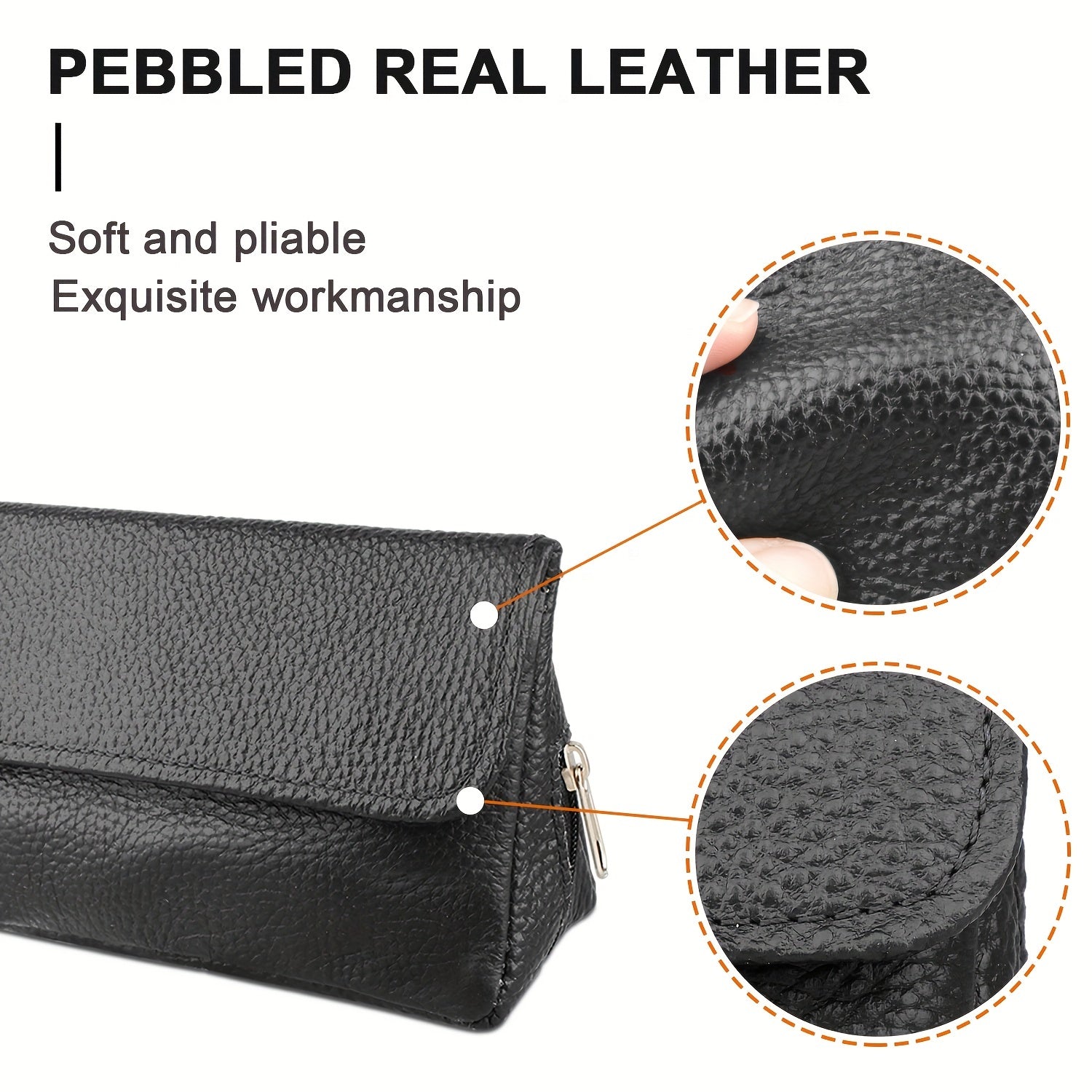 Leather Pipe Pouch Case with Zipper Organizer for 2 Tobacco Pipes