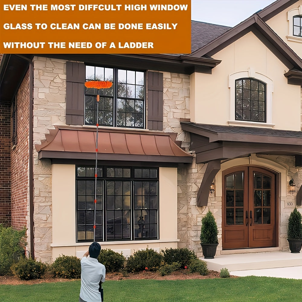 Uy va tashqarida foydalanish uchun tortib olinadigan tutqichli 2-in-1 oynani tozalash choʻpqi va yuvgich