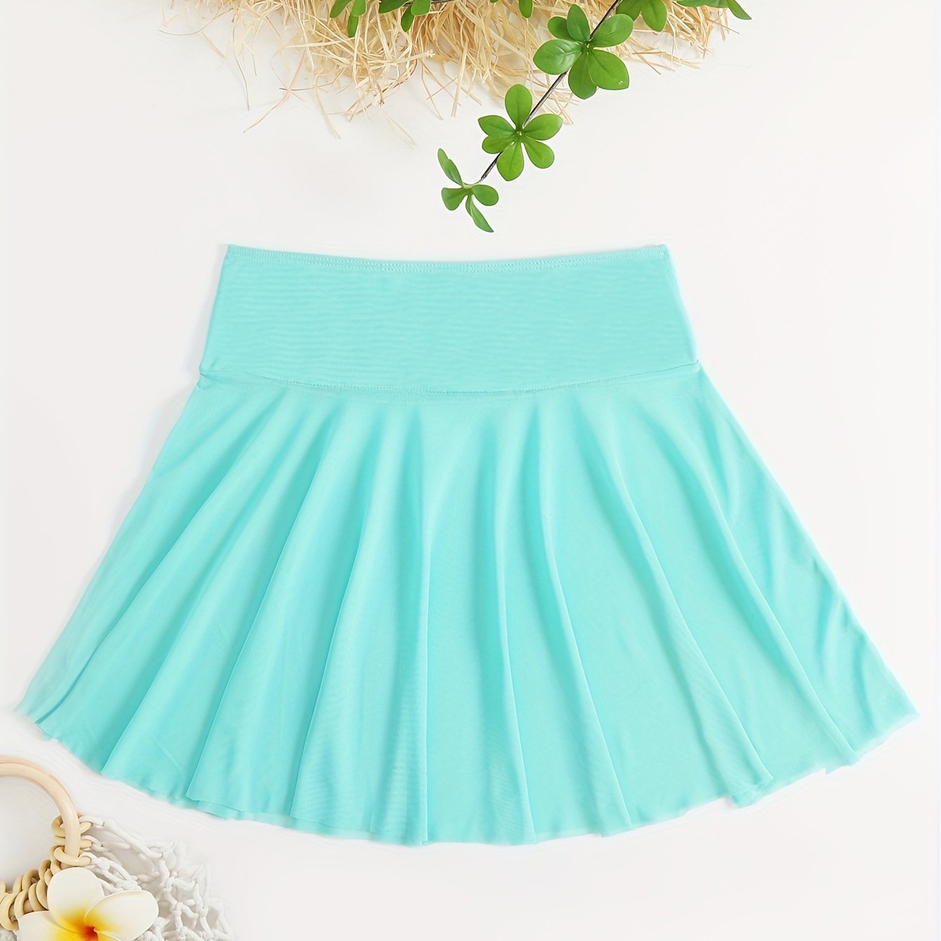 Falda de playa transparente de cintura alta para mujer, para trajes de baño y ropa de vacaciones
