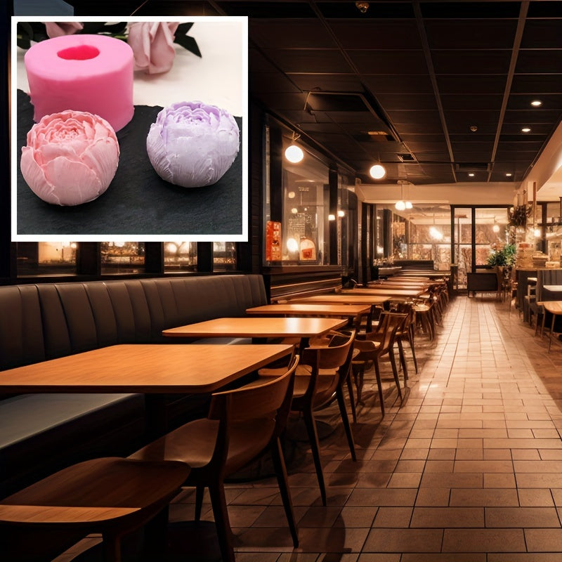 1 dona Gul Silikon Qayta tayyorlash uchun Shokolad, Mousse, Muzqaymoq va Sham yasash - Atirgul va Pion Dizaynlari Qizil va Binafsha ranglarda