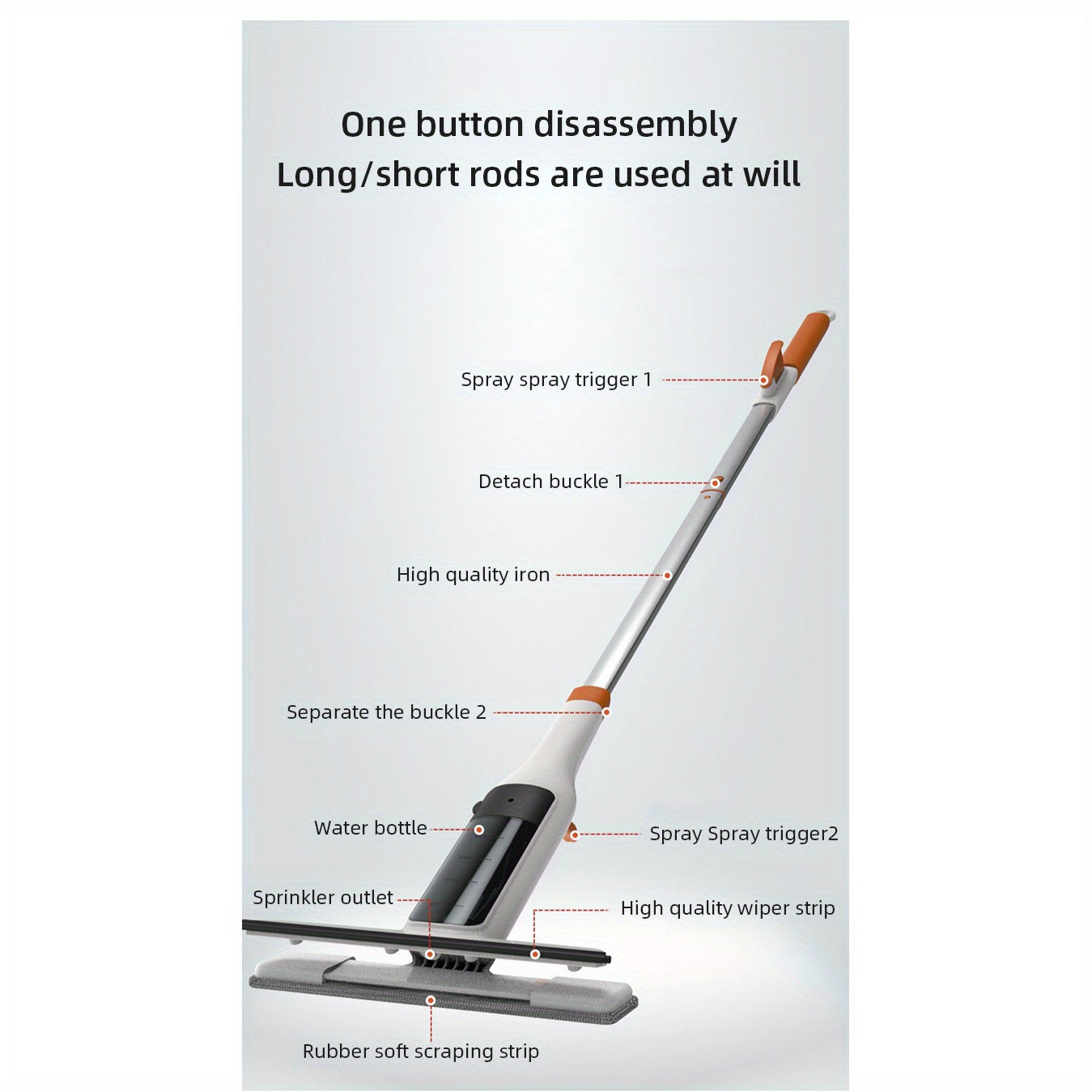 3-in-1 Glass Cleaning Kit with Squeegee and Metal Pole for Windows and Car Windshields