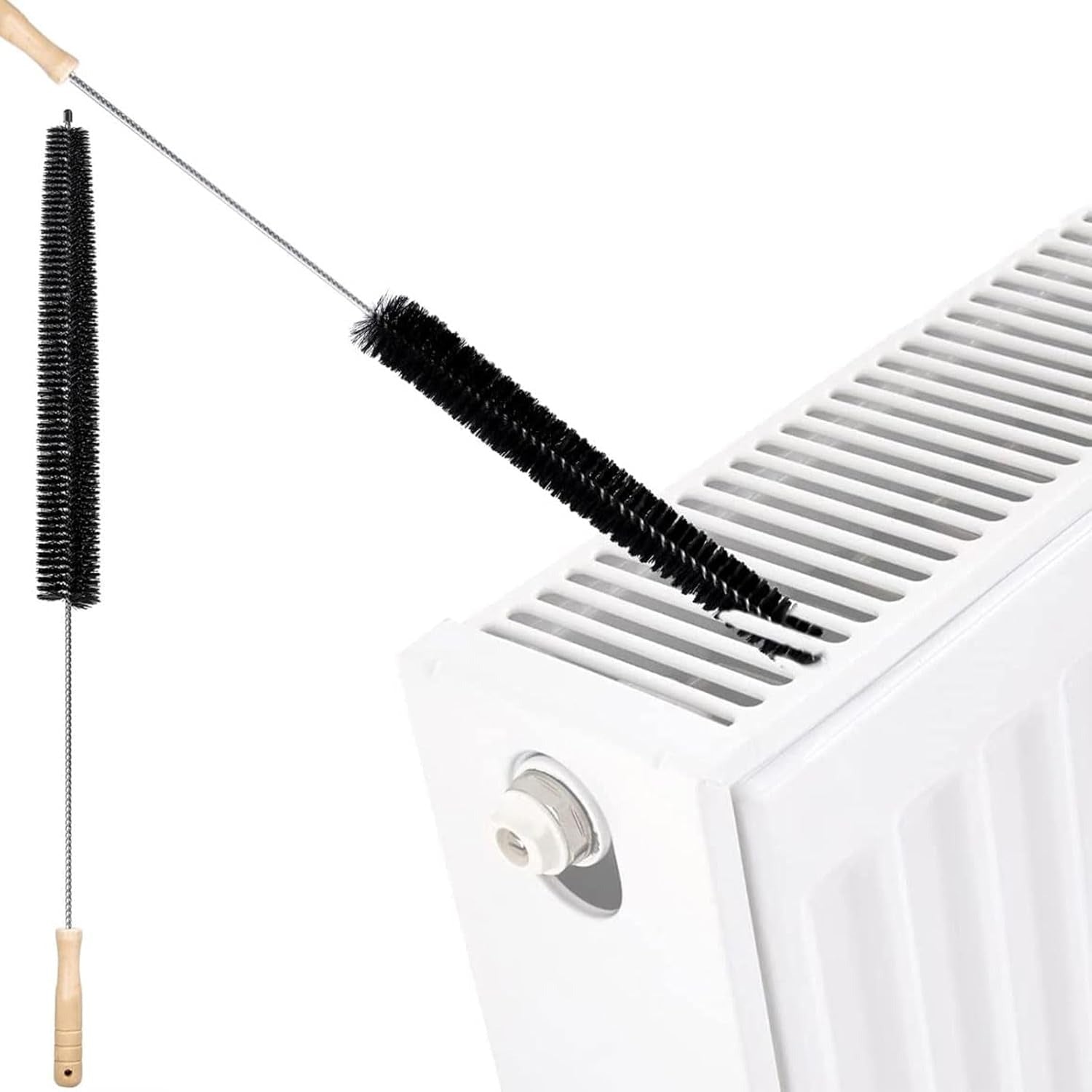 Flexible Radiator Cleaner Brush with Wooden Handle 73cm Long Reach Duster