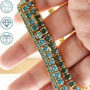 1 dona Qimmatbaho toshlar Ayollar 925 Sof Sterling Kumush Oltin Qoplangan 5mm Ko'p Rangli Moissanite Tennis Bilaguzuk Erkaklar va Ayollar uchun. Ushbu Qizg'in Sotilayotgan Luks Moda Hip Hop Bilaguzuk  mukammal Qizlar kuni, Onalar kuni, Yubiley, To'y yoki