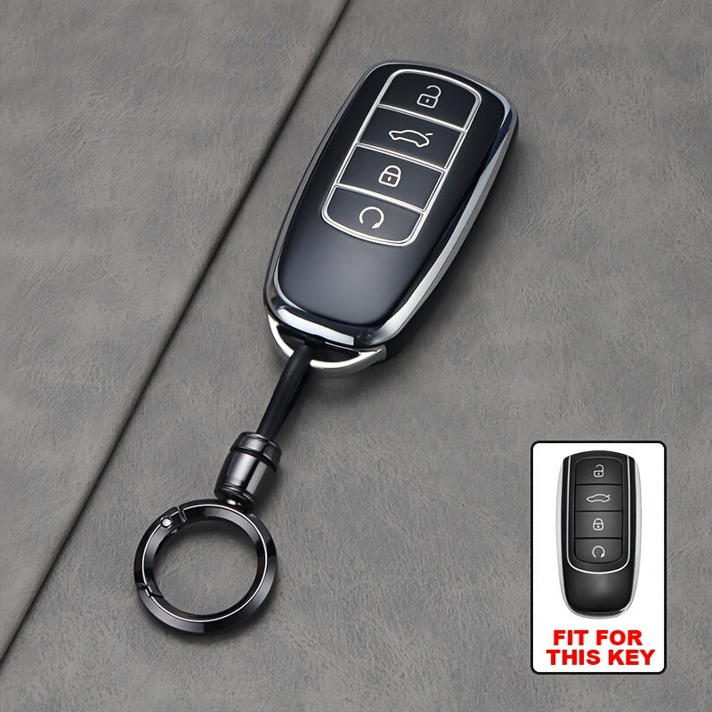 Unisex TPU Car Keychain Black Protective Cover for Remote Key