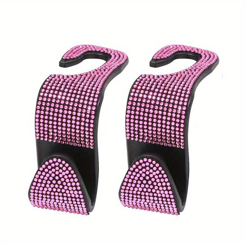 Ayollar uchun avtomobil o'rindig'i orqa tutqichli rhinestone bezatilgan saqlash tashkilotchisi, bardoshli ABS