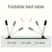 Folding Laptop Table with Adjustable Height Portable Bed Tray Multi-Use Desk