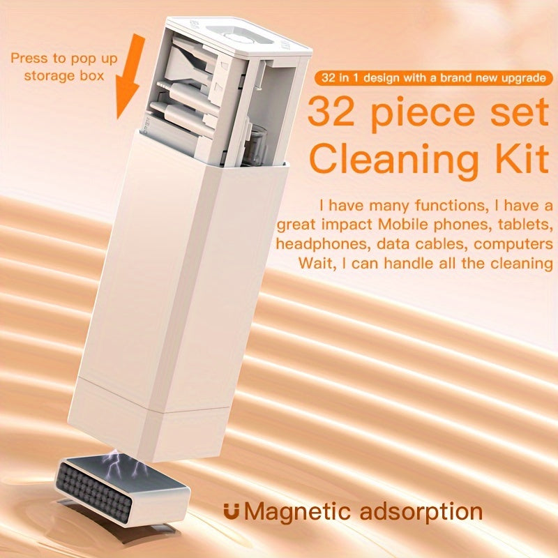 32-In-1 Keyboard and Device Cleaning Kit with Brushes for Phones, Cameras, and Tablets