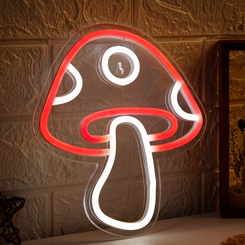 LED Neon Sign Mushroom Light for Game Room Bedroom Decor