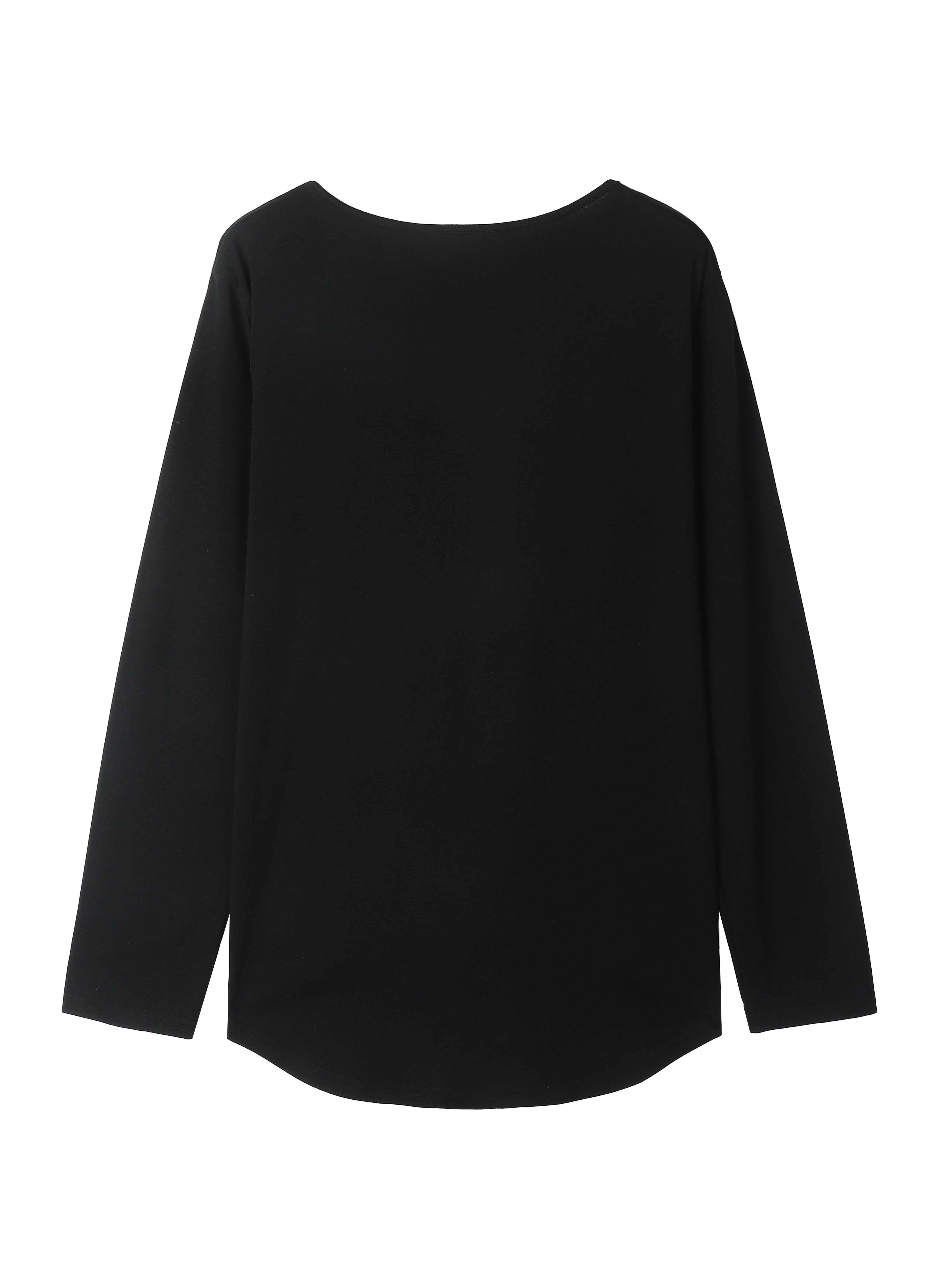 Plus Size Women's Cotton Moon Print V-Neck Long Sleeve T-Shirt