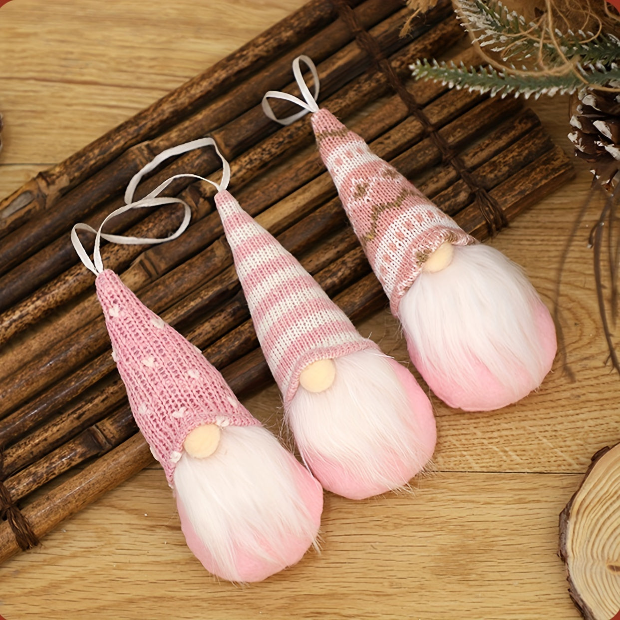 Set of 3 Christmas Gnome Ornaments for Tree Decoration and Home Decor