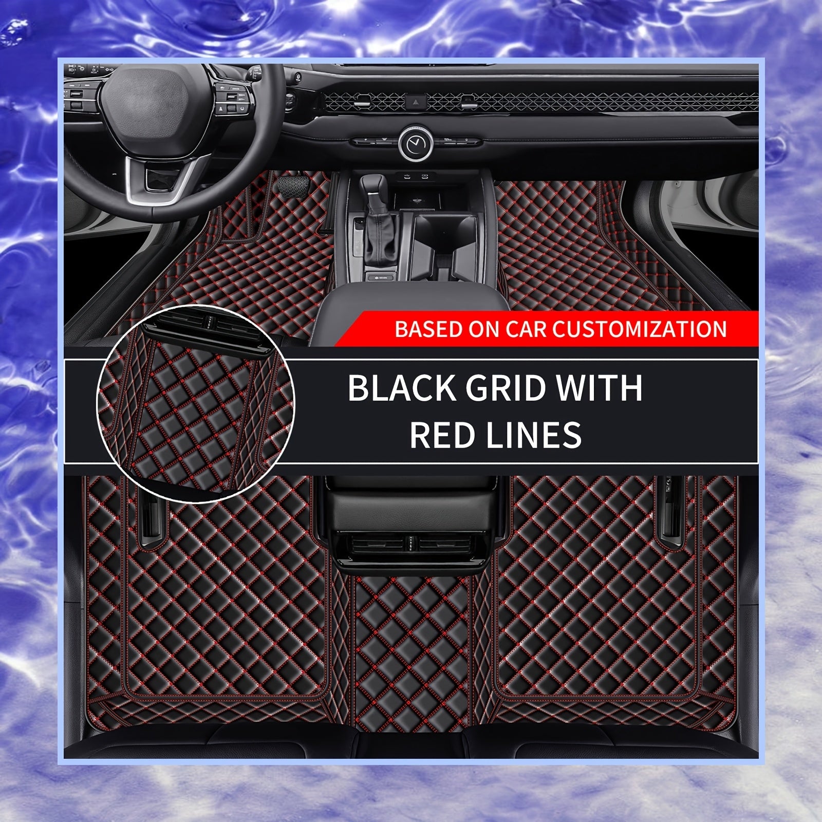 Avtomobil polikarbonat matlari to'plami sun'iy charm, barcha mavsumlar uchun, sirpanmaydigan, oson tozalash, chidamli