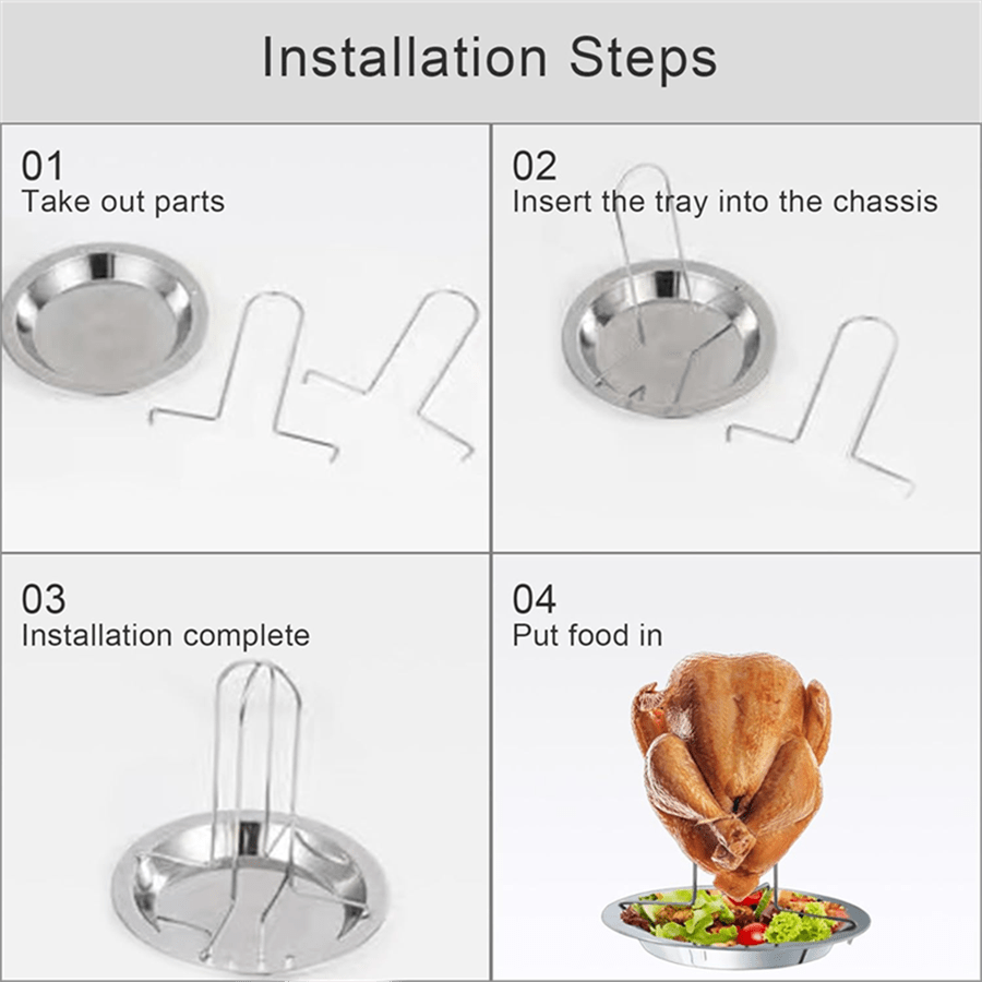 Stainless Steel Roasting Rack with Detachable Tray for Grilling and Baking 17.5cm