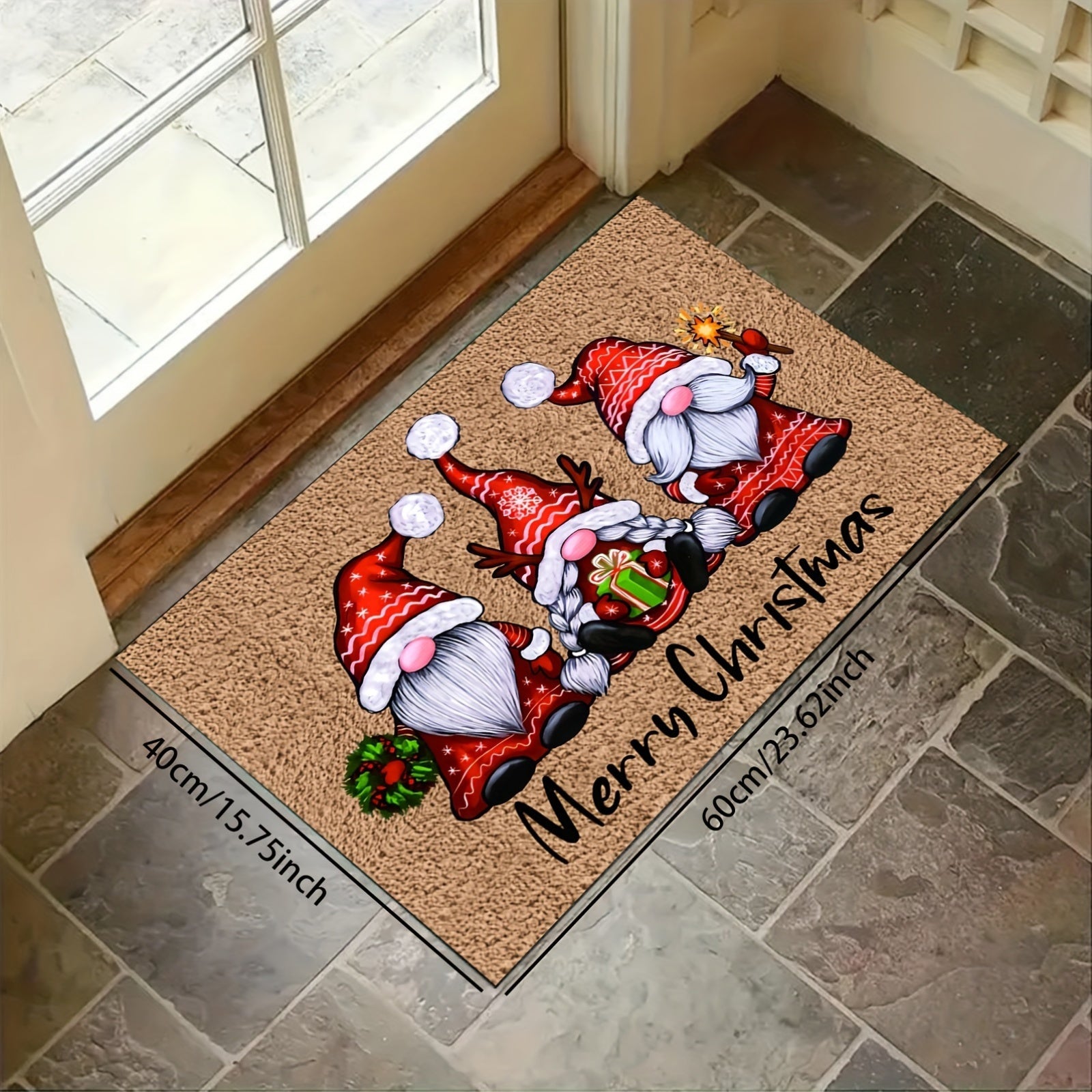 Holiday Velvet Rug Non-Slip Backing Entryway Bedroom Kitchen Bathroom