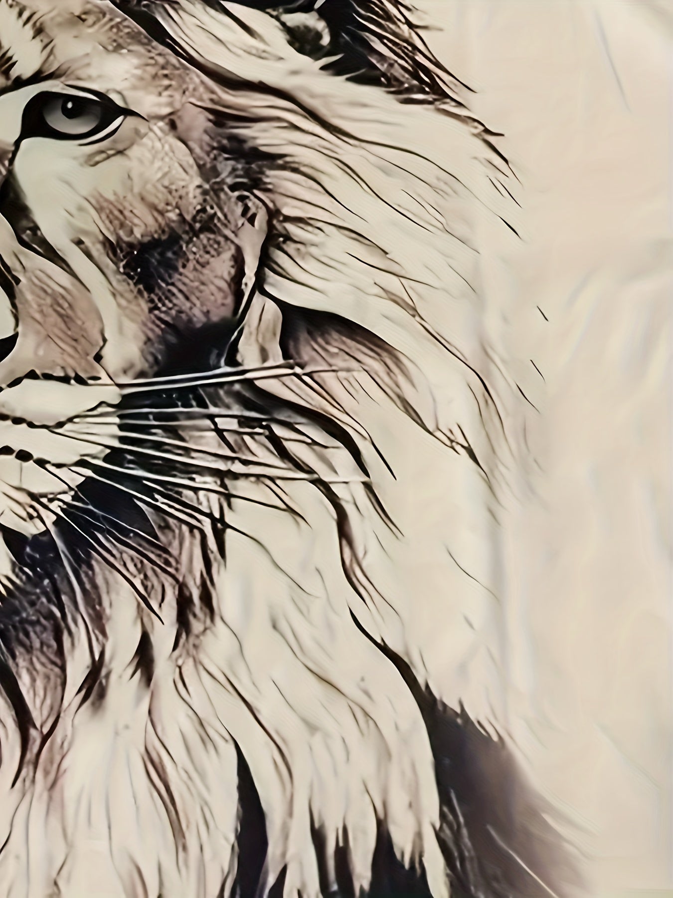 Camiseta de verano para hombre de talla grande con gráfico de león y manga corta casual