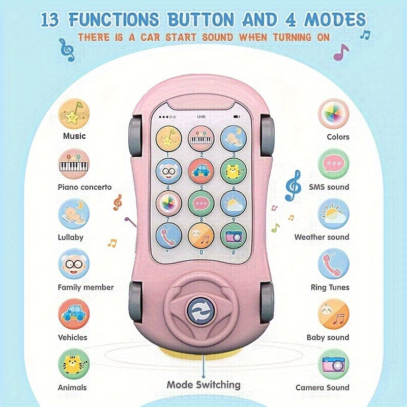 Baby Toy Phone with Music Lights Projector Educational Activities for Infants