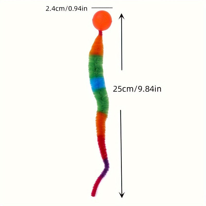 Two Assorted Color Plush Cat Toy Elastic Balls Medium Size for Self-Entertainment