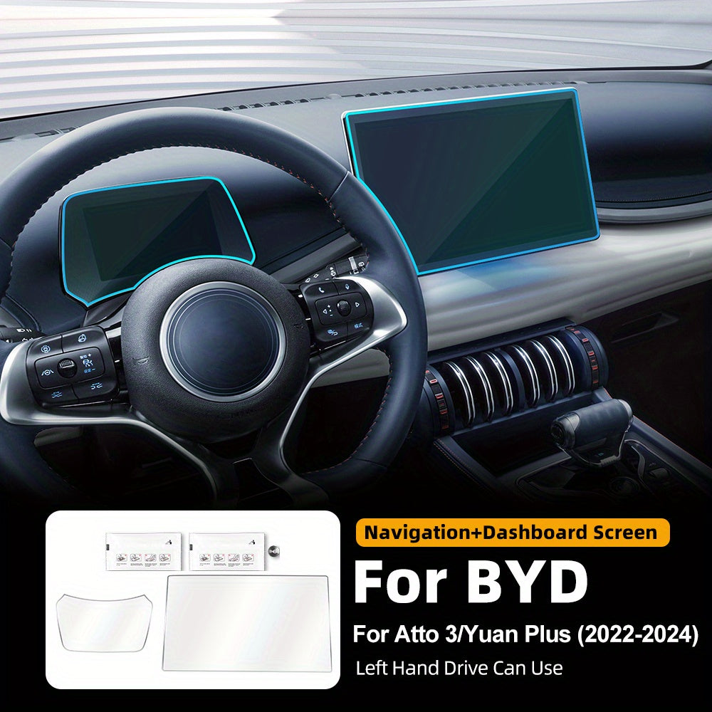 Car Left Driver Tempered Glass Screen Protector for Atto 3/Yuan Plus 2022-2024