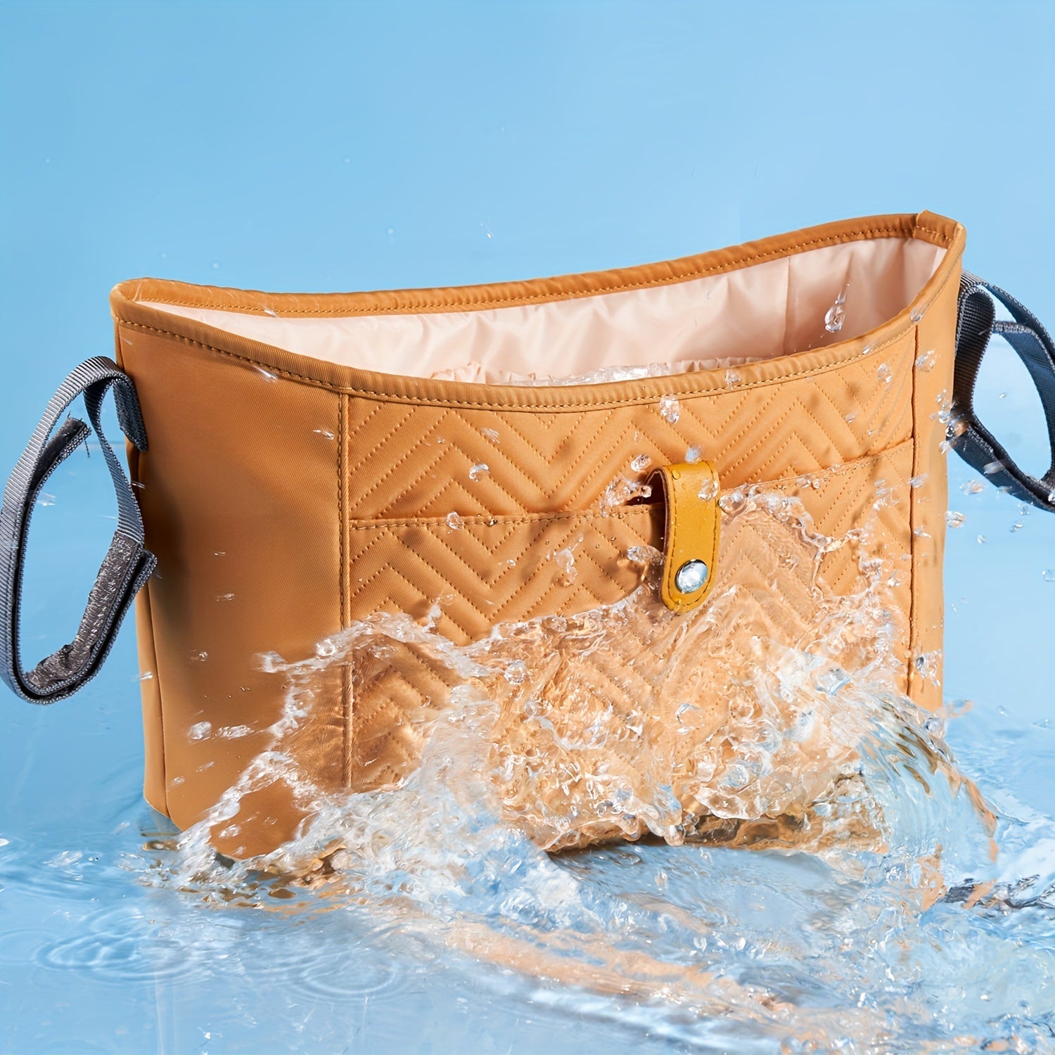 Stroller Organizer with Insulated Waterproof Pouch and Multiple Pockets