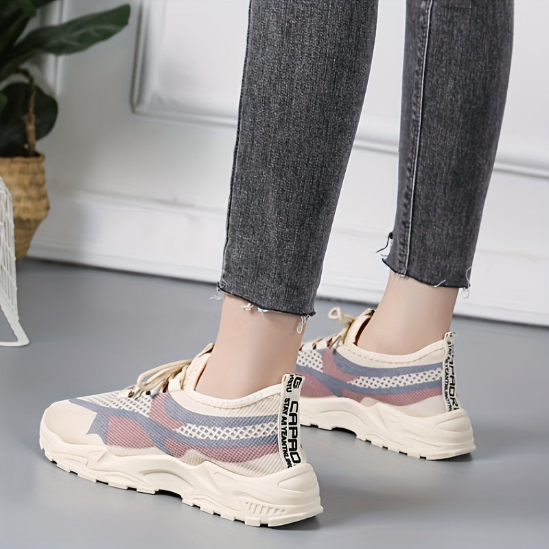 Zapatos deportivos casuales ligeros para mujer con suela gruesa para correr