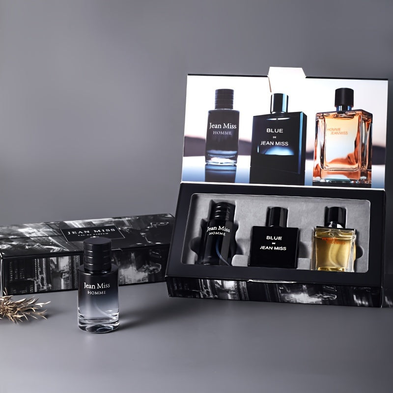 Men's Blue Eau De Toilette Set Woody Scent Long-Lasting Alcohol-Free 5-15%