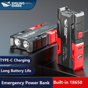 Rechargeable LED Flashlight with 2 Ultra Bright LEDs, 3 Modes, Built-in Power Bank for Camping, Hiking, Car Repair