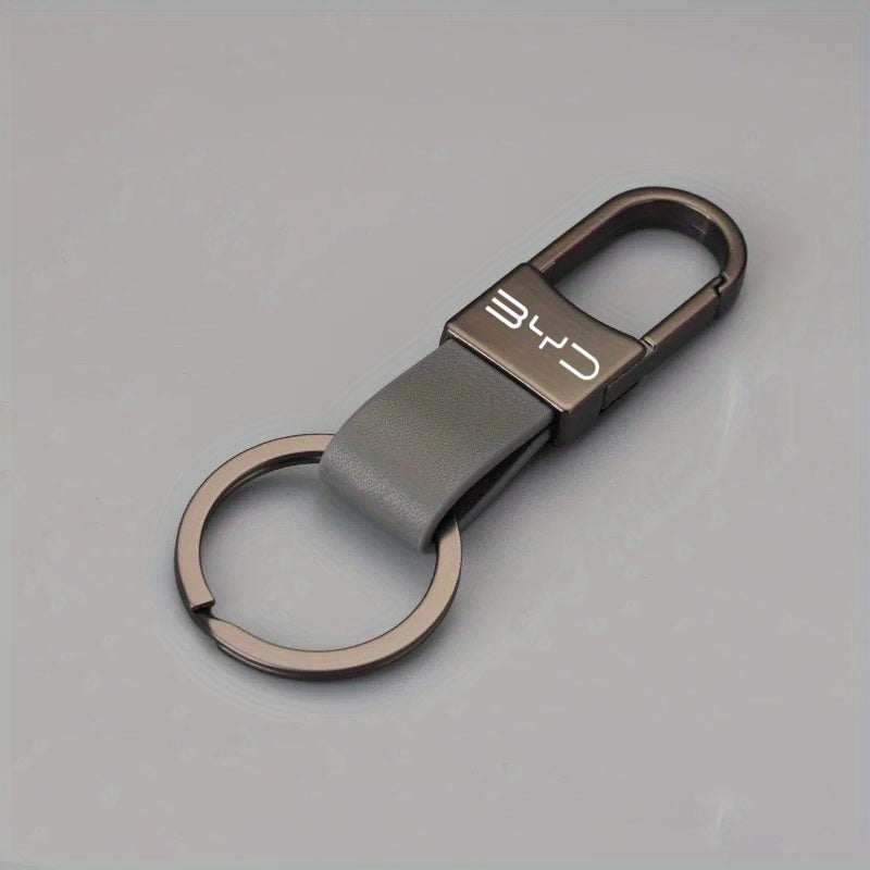 Faux Leather Car Keychain Durable Metal Ring Universal Keychain for Car Keys