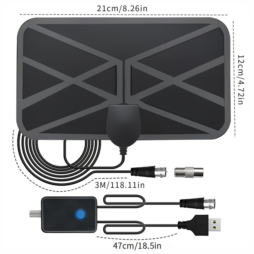 Indoor Digital TV Antenna 240 Mile Range Ultra HD Amplifier Coaxial Cable