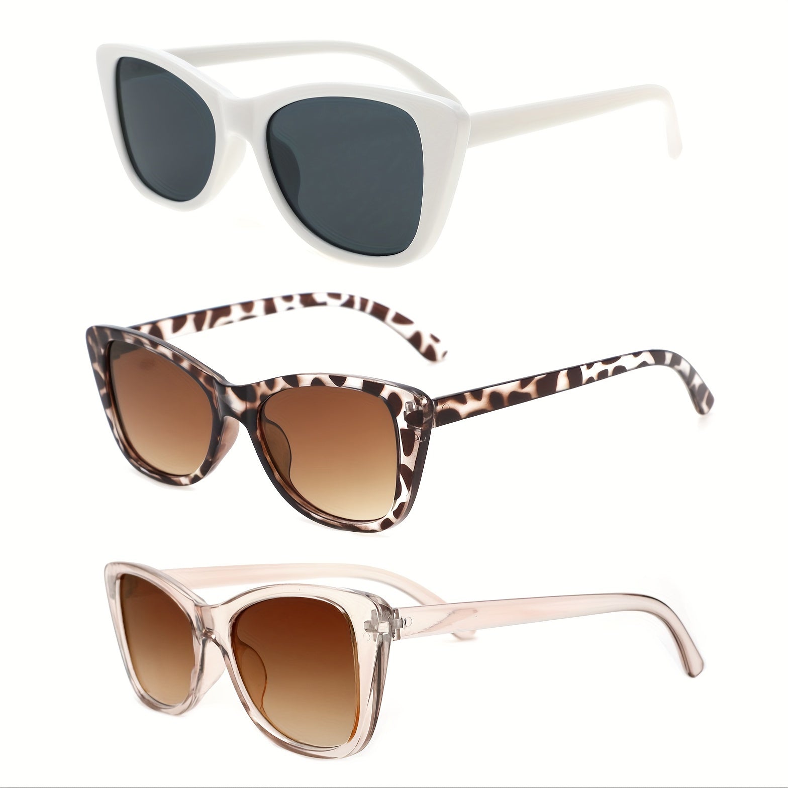 Conjunto de gafas de ojo de gato para mujer con monturas de plástico antirreflejos para deportes