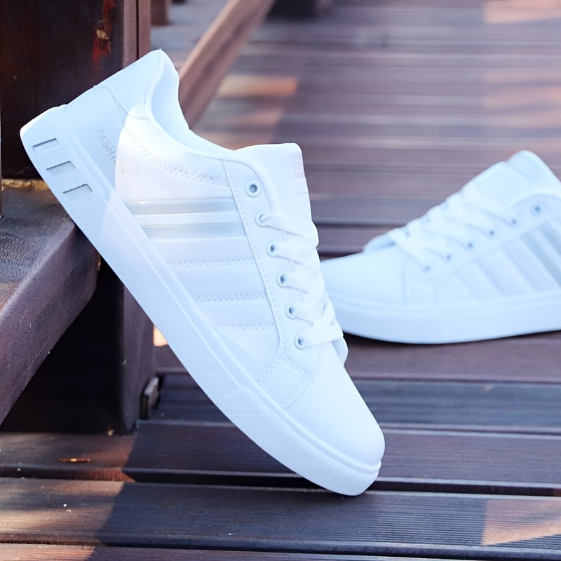 Men's Low-Top Skate Sneakers Breathable PU Upper PVC Sole Casual Sports