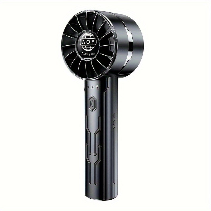 Mini USB Handheld Fan with Turbo Wind 4-Speed Adjustable Portable Cooling