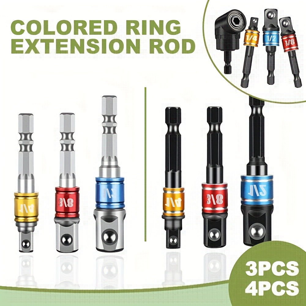 2Pcs 1/4 3/8 1/2 Hex Shank Electric Wrench Sleeve Connectors