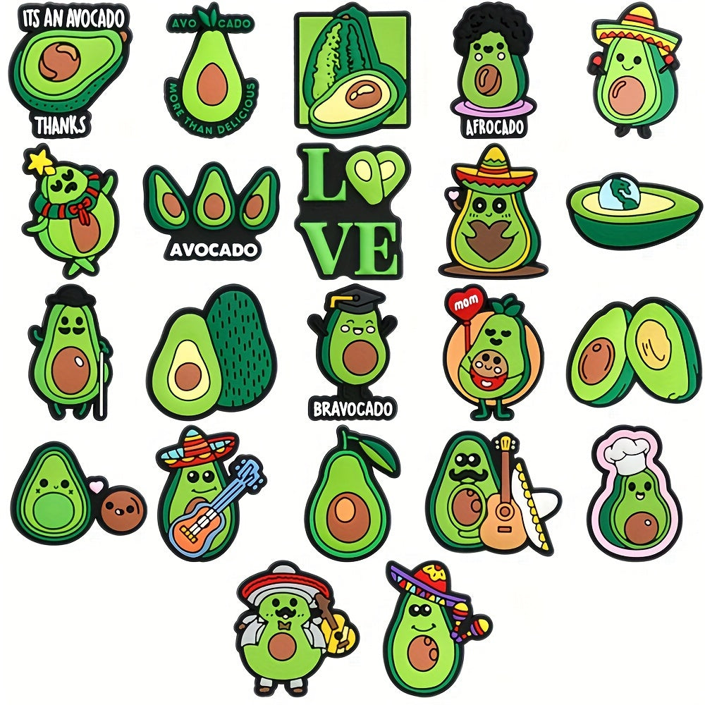 Unisex Nylon Soft Plastic Avocado Shoe Charms for Sandals and Garden Shoes