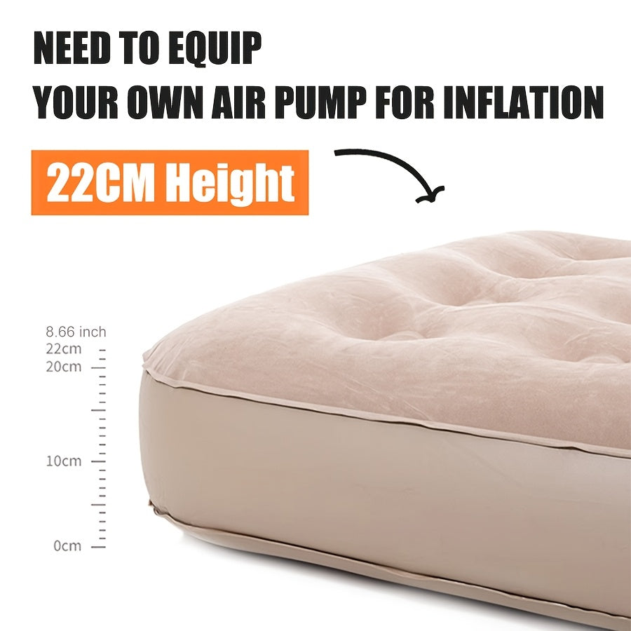 Inflatable Sleeping Pad for Camping and Home Use Two-Person PVC Rectangle