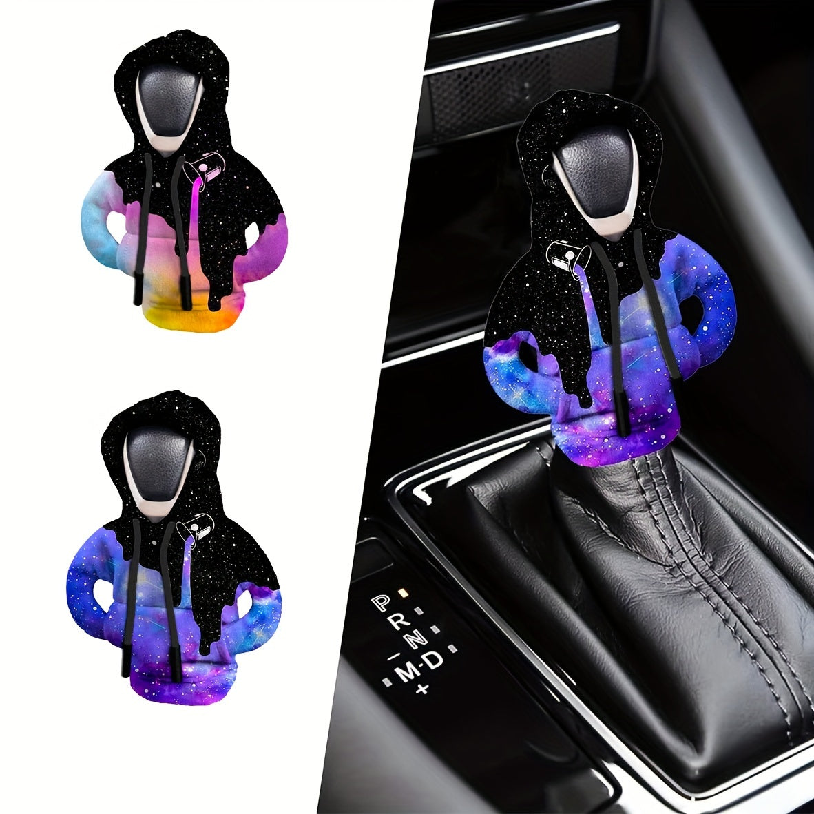 Kapüşonli Gear Shift Knob Cover Polyester Avto ichki qismi Kosmik dizayn Iliqlik