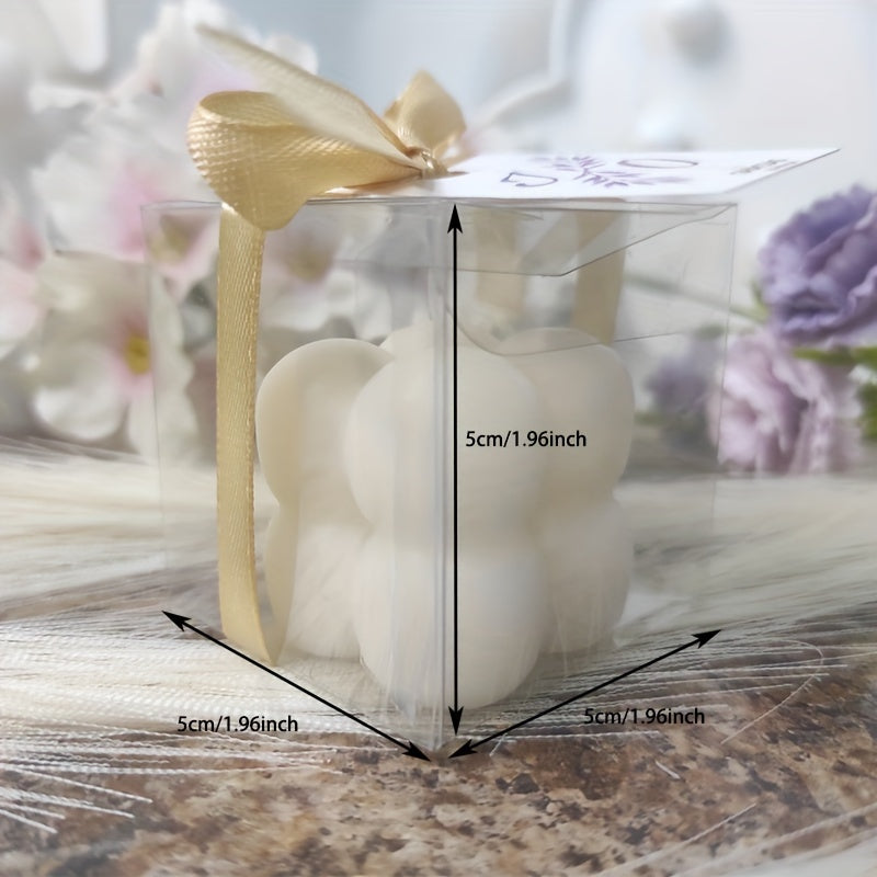 Transparent PVC Gift Boxes for Candles 4.98cm Square Pack of 50 for Party Supplies
