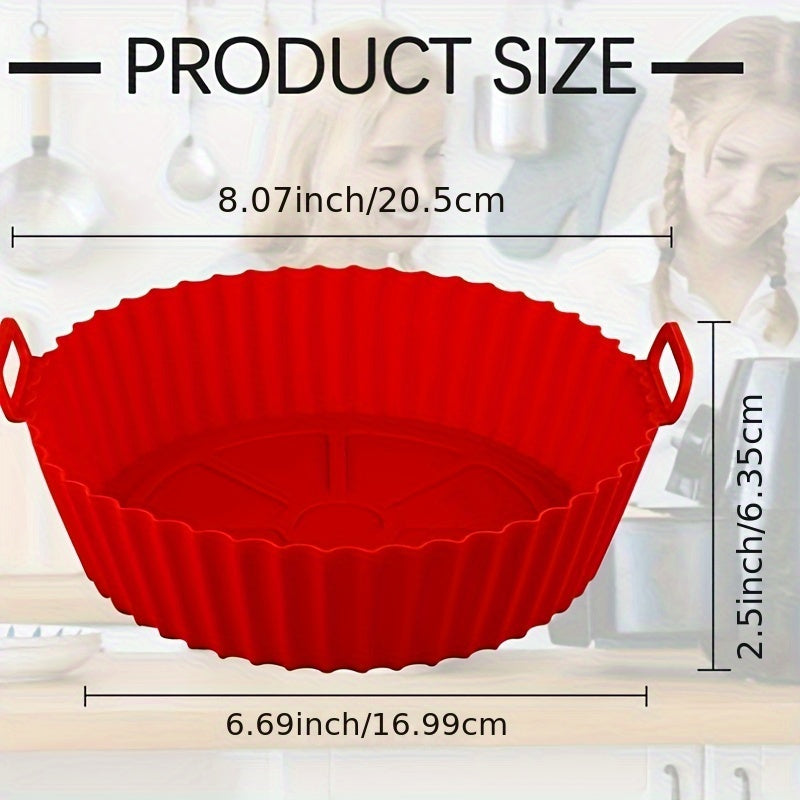 Silicone Air Fryer Accessories Set for 3-5 Quart Ovens Baking Tray Basket Bowl