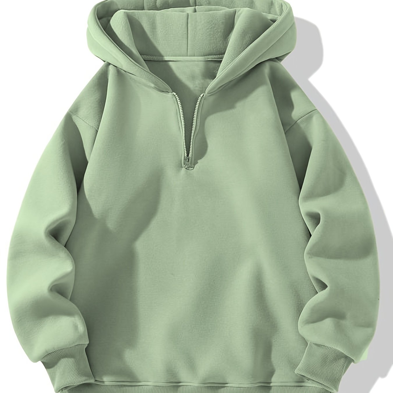 Pink Zip-Up Hoodie Made from Polyester with Long Sleeves Front Pocket Fall Winter