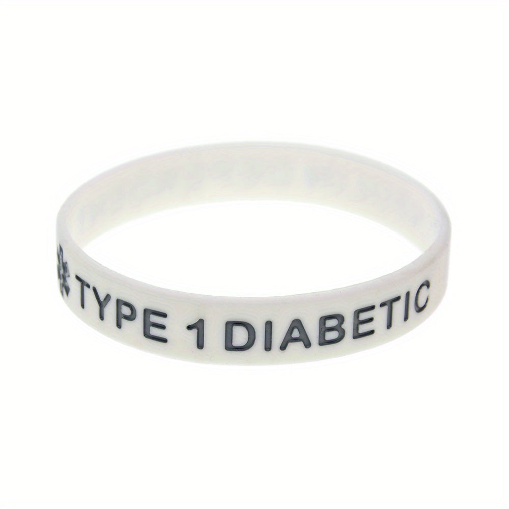 Adult Silicone Diabetes Alert Bracelet High-Quality Warning Wristband