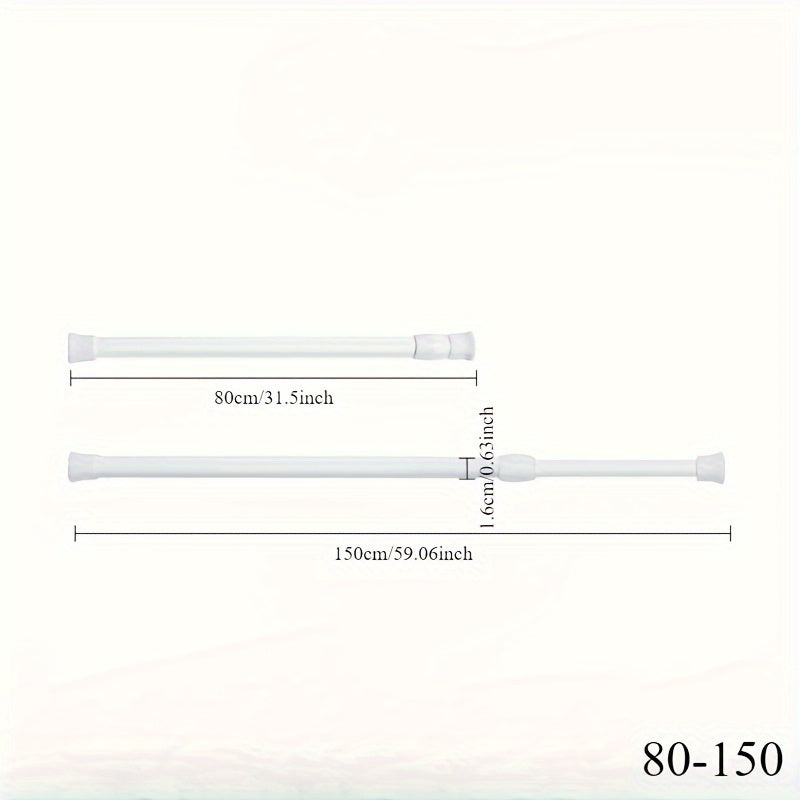Adjustable Aluminum Shower Curtain Rod 100-190cm No Drilling Bathroom Kitchen Closet
