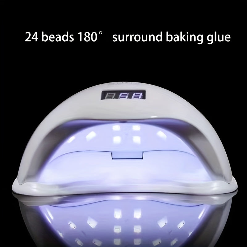Высокопроизводительная UV-лампа для ногтей с цифровым дисплеем, портативный свет для сушки гель-лака